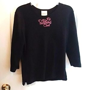 Pampered Chef Black Shirt 3/4 Sleeves